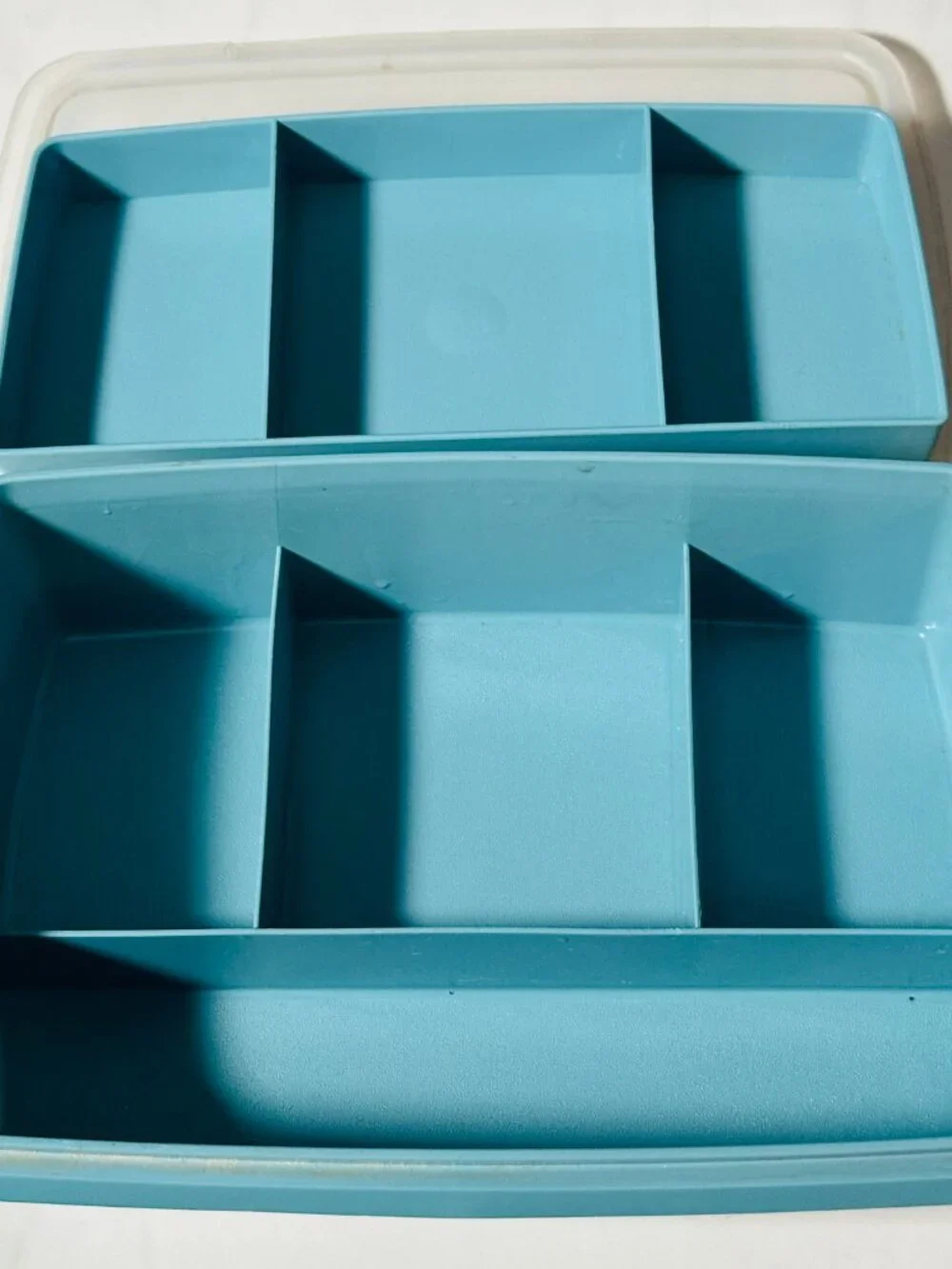 Tupperware Tuppercraft Blue Stow-N-Go Sewing Craft Bento Tackle Box Organizer